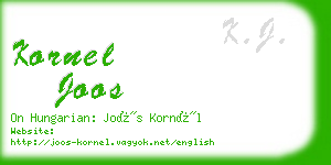 kornel joos business card